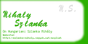 mihaly szlanka business card