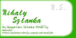 mihaly szlanka business card